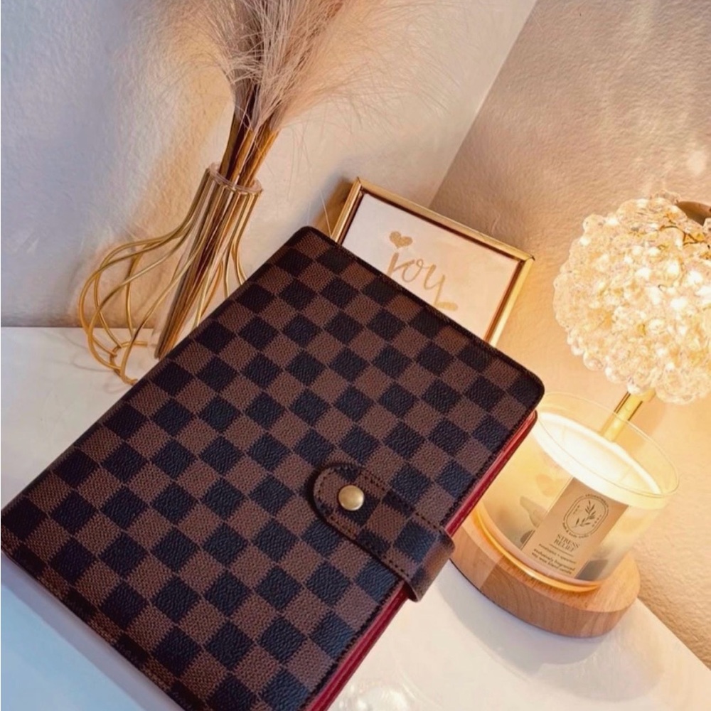 Brown Checkered A5 Planner with RED INTERIOR